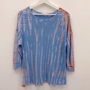 NWOT • Orange/Sky Blue Tie Dye Top